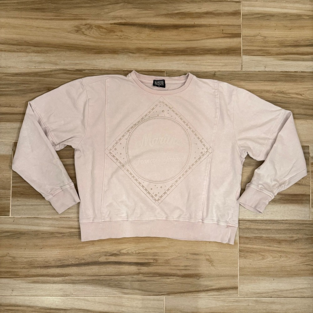Marithe Francois Girbaud Pink Graphic Crewneck Sweatshirt‎ Mens Medium